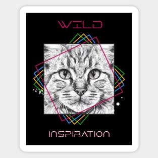 Cat Wild Nature Animal Illustration Art Drawing Sticker